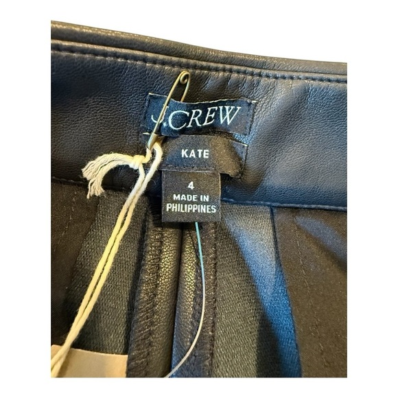 J. Crew Kate straight-leg pant in faux leather Women’s Size 4 Style BU141 Black - Picture 8 of 16